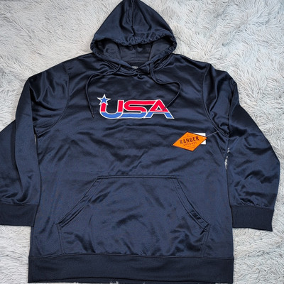 Ranger Sweatshirt Mens L Blue Hoodie U.S.A. Pocket Comfort Cozy Casual Logo New-image