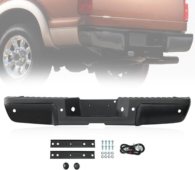 Complete Rear Bumper For 2008-2016 Ford F250 F350 Super Duty W/ Sensor Holes BLK-image