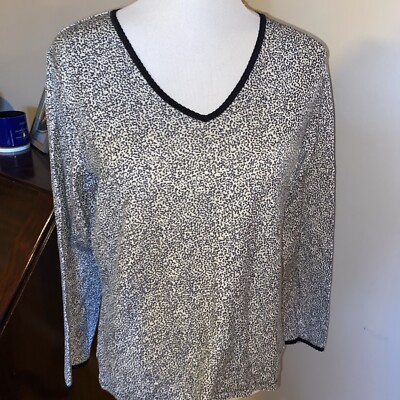 Womens Large Softwear Lace by Cuddle Duds Animal Print Long Sleeve A5-image