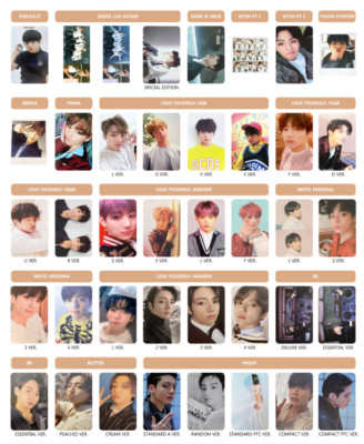 BTS JEON JUNGKOOK JK ALL ALBUM, COMPLETE PHOTOCARD COLLECTION OFFICIAL PHOTOCARD-image