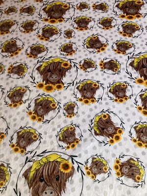 Highland cows minky print blanket/throw with minky freeze backing.   -image