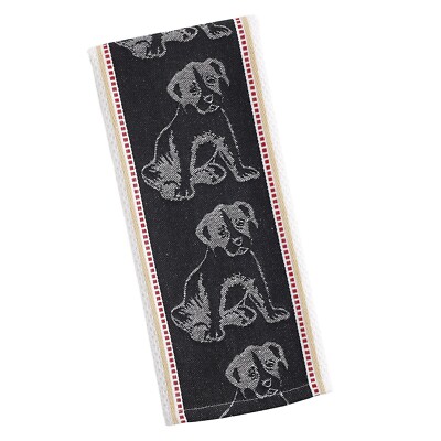 Jacquard Cotton Kitchen Dish Towel - Dog Lover Cute Puppy Print Design 18x28 NEW-image