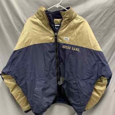 Vintage Norte Dame Jacket Adult Large Blue Gold Long Sleeve Starter 90s Men’s-image