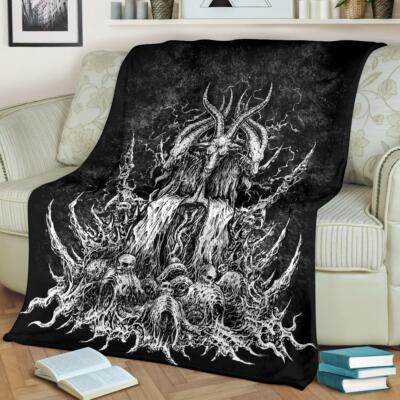 Skull Satanic Goat Blanket White Version-image