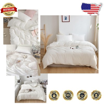Lightweight Cotton White Comforter Set for California King – Modern and Elegant-image