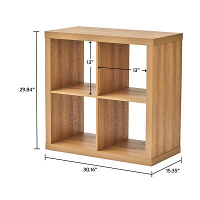 Better Homes & Gardens 4 Cube Storage Organizer, Light Honey-image