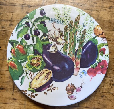 Rare EGGPLANT Design Imports Trivet Made In Italy  Melamine 8