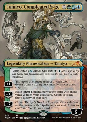 Tamiyo, Compleated Sage x1 1x Borderless Kamigawa: Neon Dynasty NM MTG-image