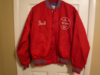 VTG West Wind USA Made Satin Bomber Jacket Dizzy Dean 1979 North Ga. Champs Med-image