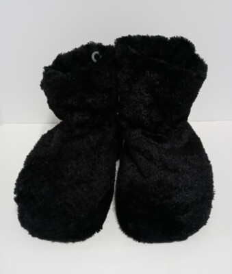 Women's Soft Faux Fur Massaging Slippers Booties Large Black Cozy Vibrating NWOT-image