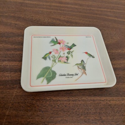 JJ Audubon Humming Bird Anna Large Melamine Bird Serving Tray Plate Italy Vtg-image