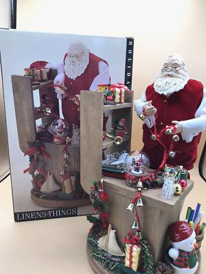 Vintage Santa Workshop 12 1/2 inches Tall Detailed Christmas Music Box Firgurine-image