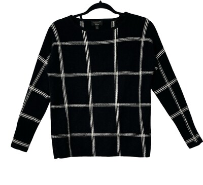 Charter Club Top Womens Small 100% Cashmere Pullover Sweater Black Blouse Cozy-image