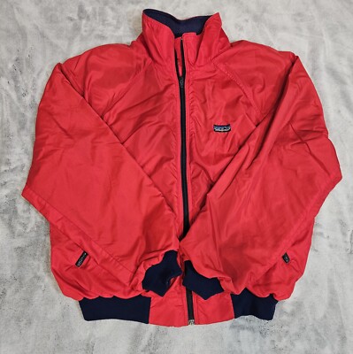 Vintage Patagonia Jacket Adult L Red Full Zip Bomber 90s USA-image