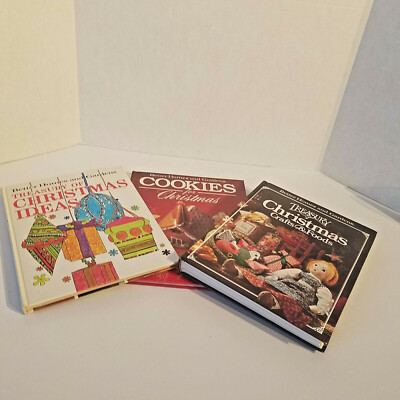 3 Hardback Better Homes & Gardens Christmas Holiday Crafts & Cookies & Cookbooks-image