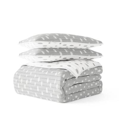Becky Cameron Quilts+Coverlet Machine Wash Reversible Soft Light Microfiber Gray-image