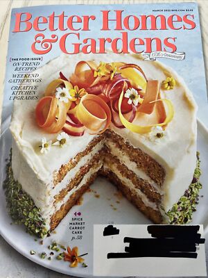 Better Homes and Gardens Magazine March 2022 Spring Issue --image