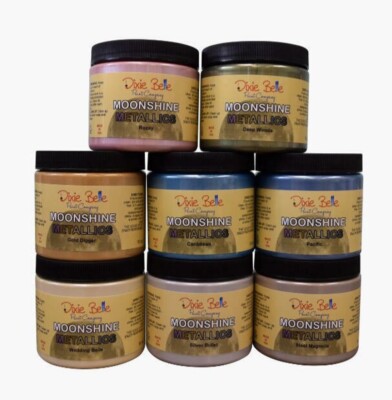 Dixie Belle Moonshine Metallic Paint 4 oz 16 oz FREE shipping over $35-image