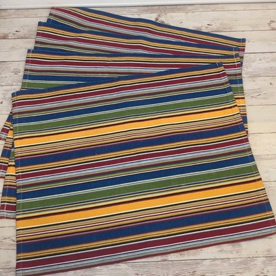 Pier 1 Imports Havana Stripe Cloth Placemats Set of 4 Fiesta Colors-image