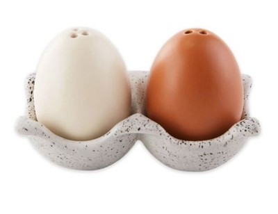 DII Design Imports Fresh Eggs Ceramic Salt and Pepper Shakers-image