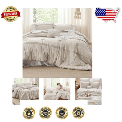 Chic California King Comforter Set - 4 Pieces of Down Alternative Cozy Bedding-image