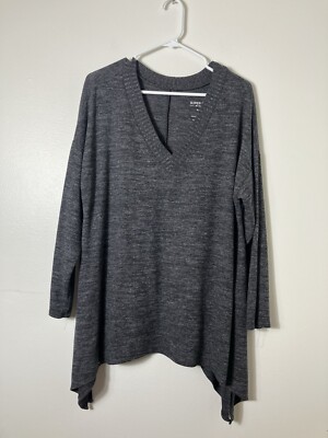 Torrid Super Soft Pullover Sweater Sz XL Grey V Neck Cozy Comfort-image