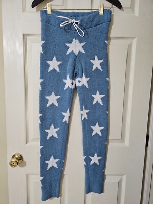 Honeydew Womens Blue with White Stars Cozy Chenille Lounge Pants Leggings Sz.S-image