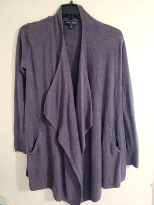 Barefoot Dreams Cardigan Womens Small/Medium Gray Cosychic Lite Shawl Collar -image