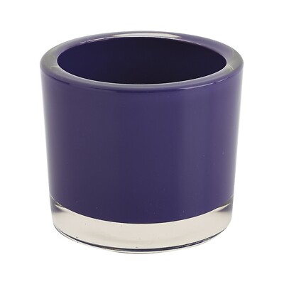 Design Imports Purple Tea Light Candle Holder - 2.5 In x 2 In - Heavy Duty Glass-image
