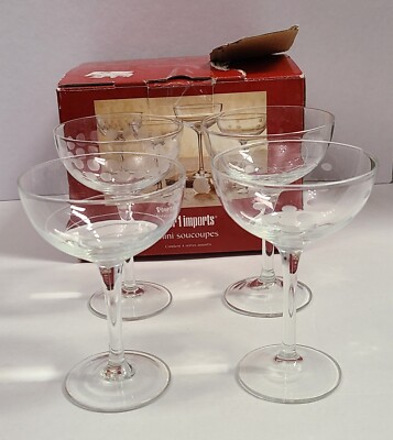 Pier 1 Set of 4 Mini Glass Saucers Assorted Design in Original Box Discontinued-image