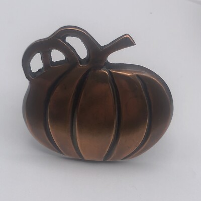 Design Imports Pumpkin Napkin Holders Cast Brass Metal Antique Copper Finish-image