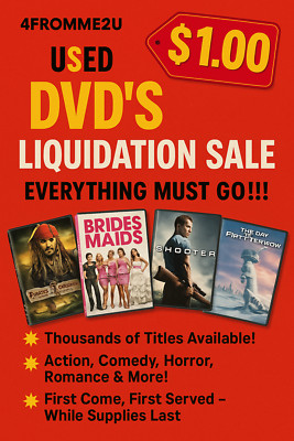 🎬👑💥 $1.00 Movies!  🎦 Used DVD List # 1️⃣ $1.00 DVD Movies! 💥👑🎬-image