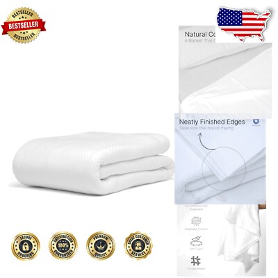 All-Season 100% Cotton Herringbone Blanket - Cozy Twin 66