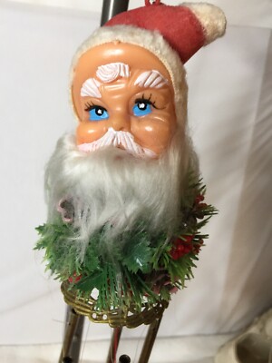 Vintage Mid Century Christmas Santa Claus Wind Chime 20 Inches Brute Star-image
