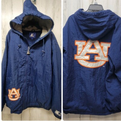 Vintage Starter Auburn Tigers Jacket Men L Blue Wind Breaker  Embroidered 90s-image