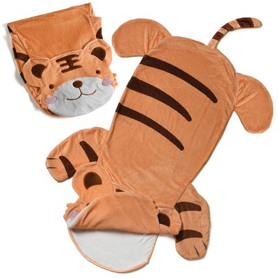 Cozy Tiger Animal Tail Blanket for Kids Soft and Comfortable Kids Sleeping Ba...-image