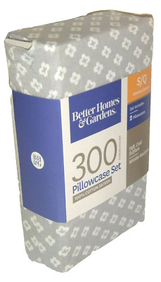 Better Homes &Gardens 300 Thread Count 2 Standard /Queen Pillowcases 100% COTTON-image