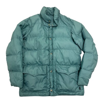 Vintage Woolrich Puffer Jacket Goose Down Insulated Green Mens M Full Zip-image