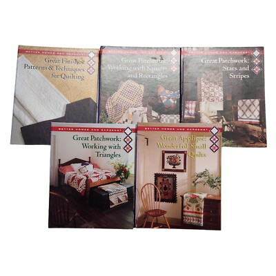 Better Homes and Gardens Patchwork Applique Stars Squares Tetangles Quilt Books-image