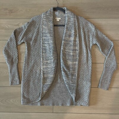 Dakini Womens Cardigan Open Front M Gray Wool Blend Classic Cozy Comfort-image