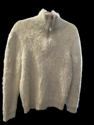 VGUC Gimmicks Fuzzy Quarter Zip Soft Pullover Sweater Women's Size L-image