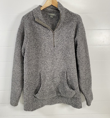 Natural Reflections Womens Sherpa 1/4 Zip Pullover sz XL Gray Cozy Comfy Outdoor-image