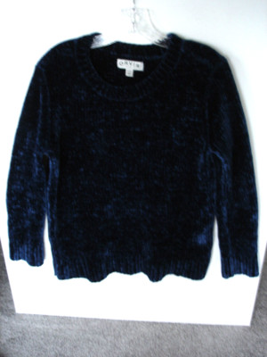 Orvis Sweater Womens S/CH Blue Velvet Chenille Plush Cozy Soft Long Sleeve-image