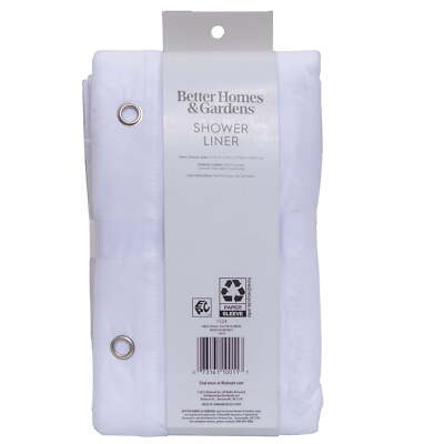 Better Homes and Gardens Waterproof Ultimate Shield Fabric Shower Liner, White-image