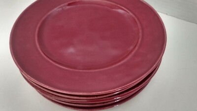 5 Pier 1 Imports Martillo  (Wine) Stoneware Salad Plates 8 1/2