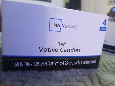  Mainstays Votive Candles, RED 4-Pack 4 Candles per pack. SOLD INDIVIDUALLY-image