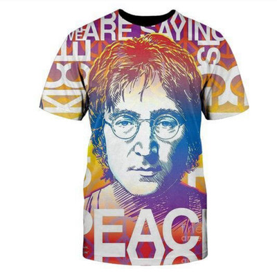 The Beatles John Lennon shirt 3D- over printed, color- new shirt 3D-image