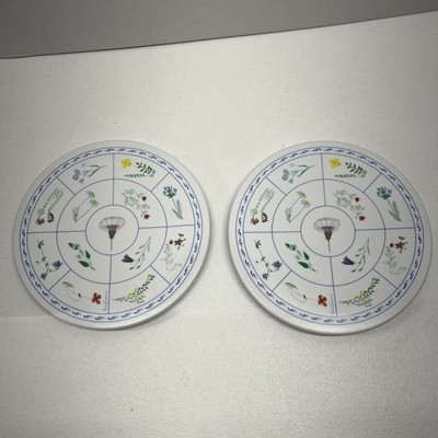 Plastic Trivet Plates Wildflower Botanicals Set Italy Vintage Design Imports-image