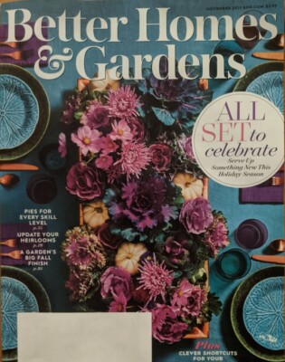 Better Homes & Gardens Nov. 2021 Thanksgiving Feast  Pies Heirlooms Fall Garden-image