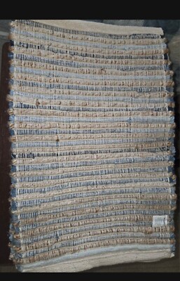 Pier 1 Brand New Table Mats Set- Denim /Natural Fabric-image